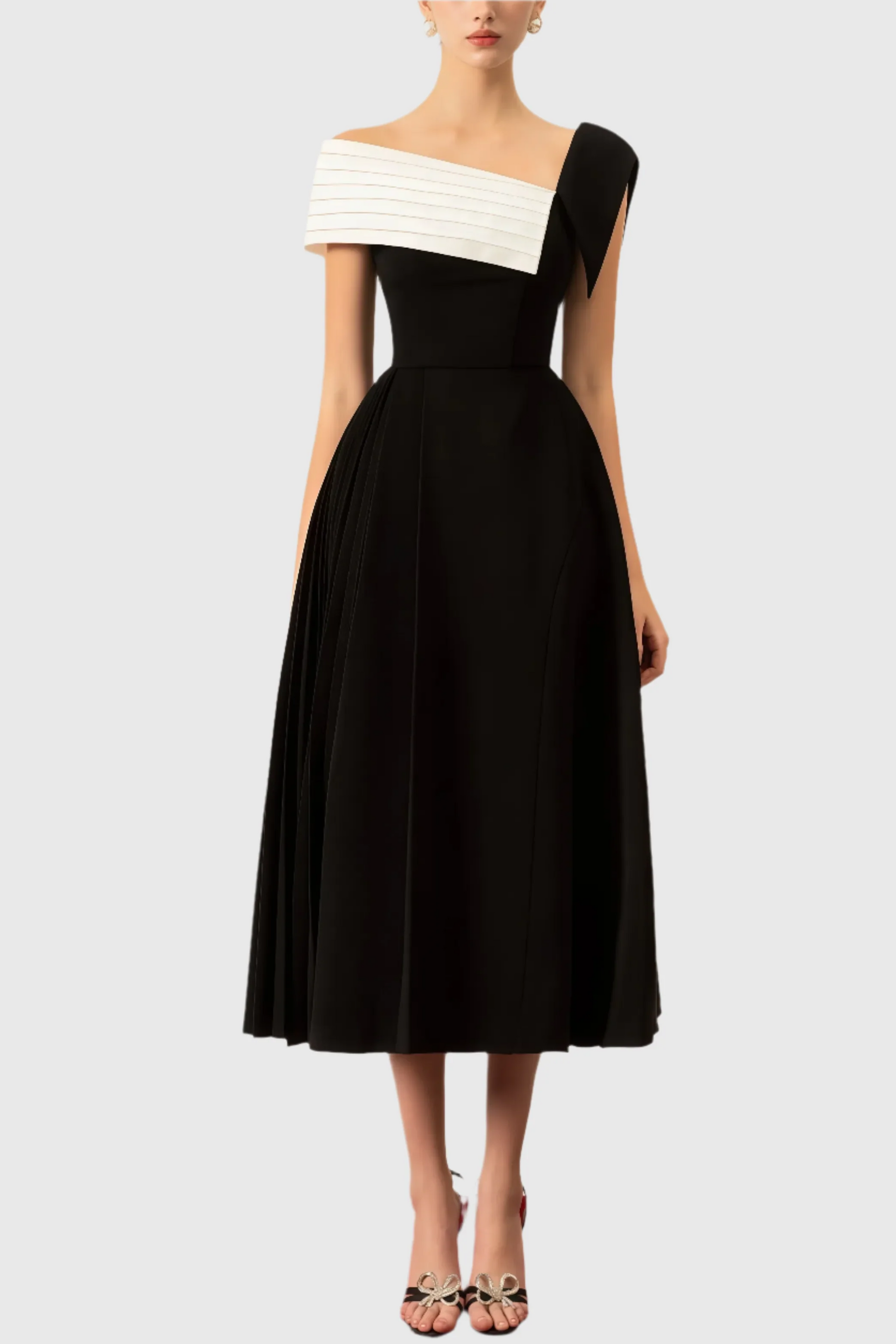 Robe de Cérémonie Féminine Mi-Longue Élégante - PanierRoyale
