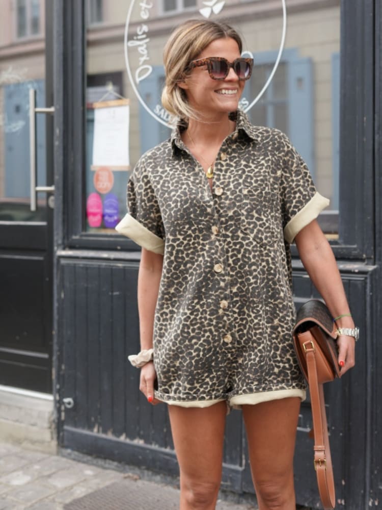 Salopette femme léopard décontractée été