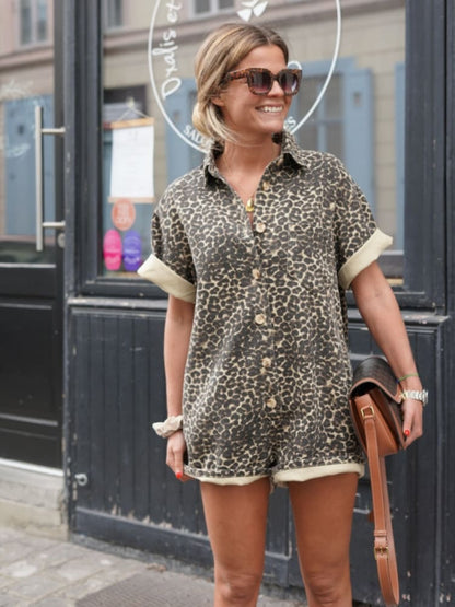 Salopette femme léopard décontractée été