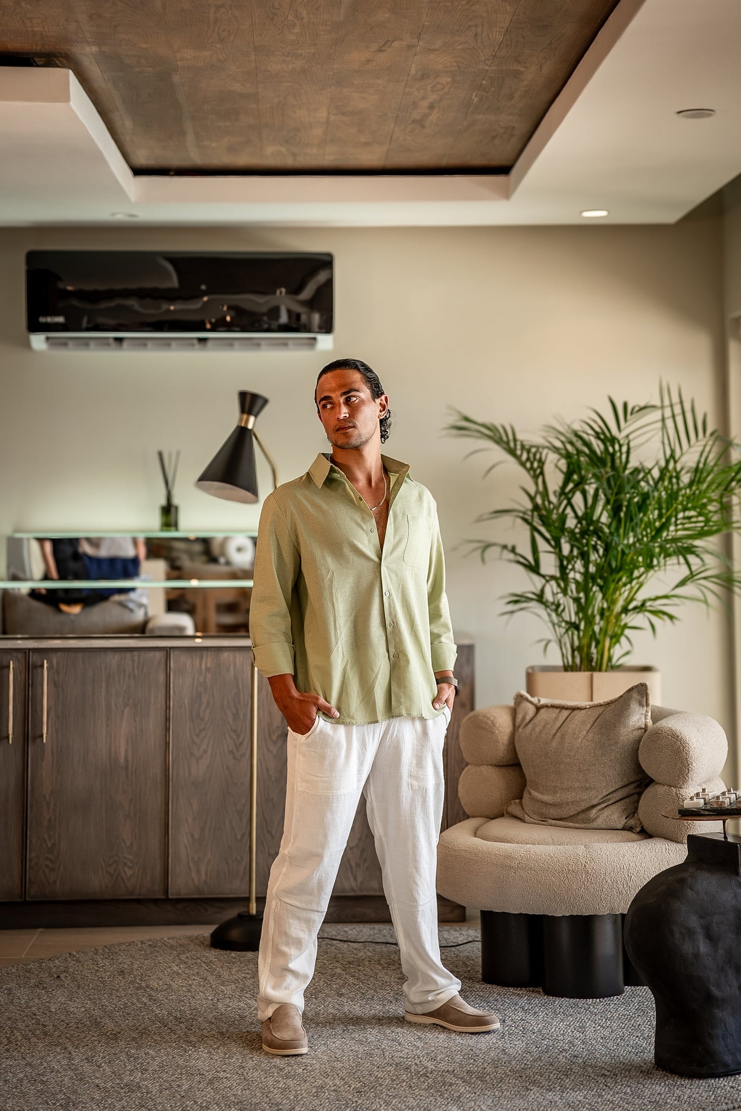 Costume Homme Lin En 2 Pièces Été Décontracté
