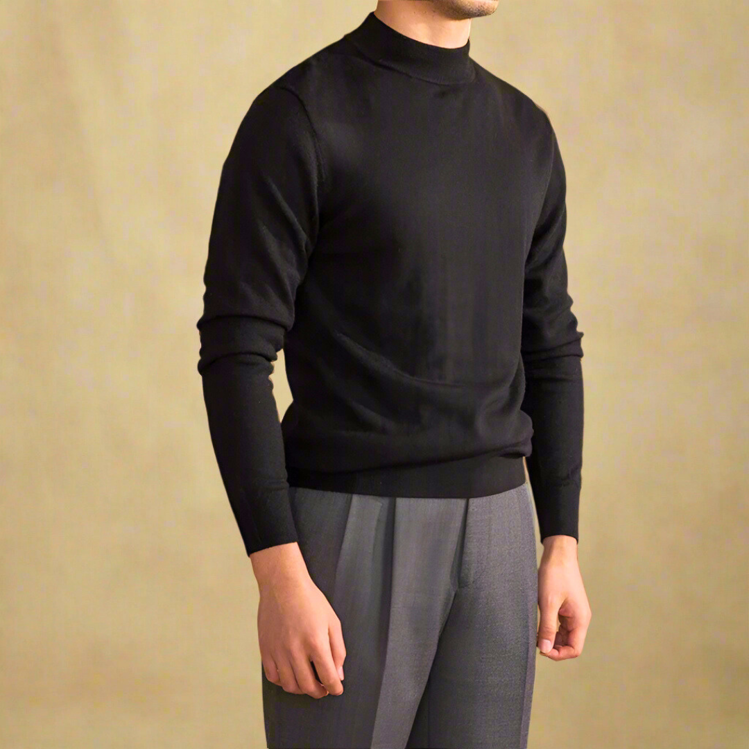 Pullover Homme Col Roulé en Laine - Classique et Élégant