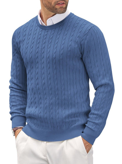 Pull Homme Slim Fit Col Rond en Tricot Fin