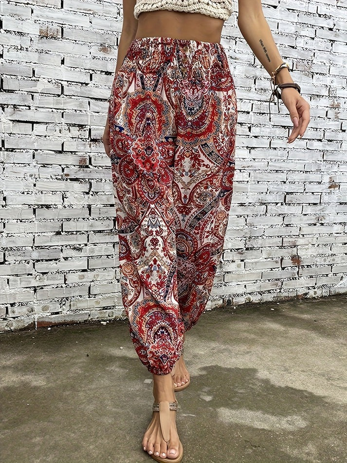 Pantalon Femme Imprimé Floral Élégant Décontracté