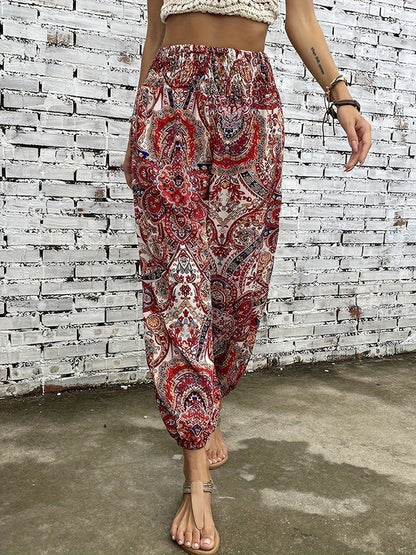 Pantalon Femme Imprimé Floral Élégant Décontracté