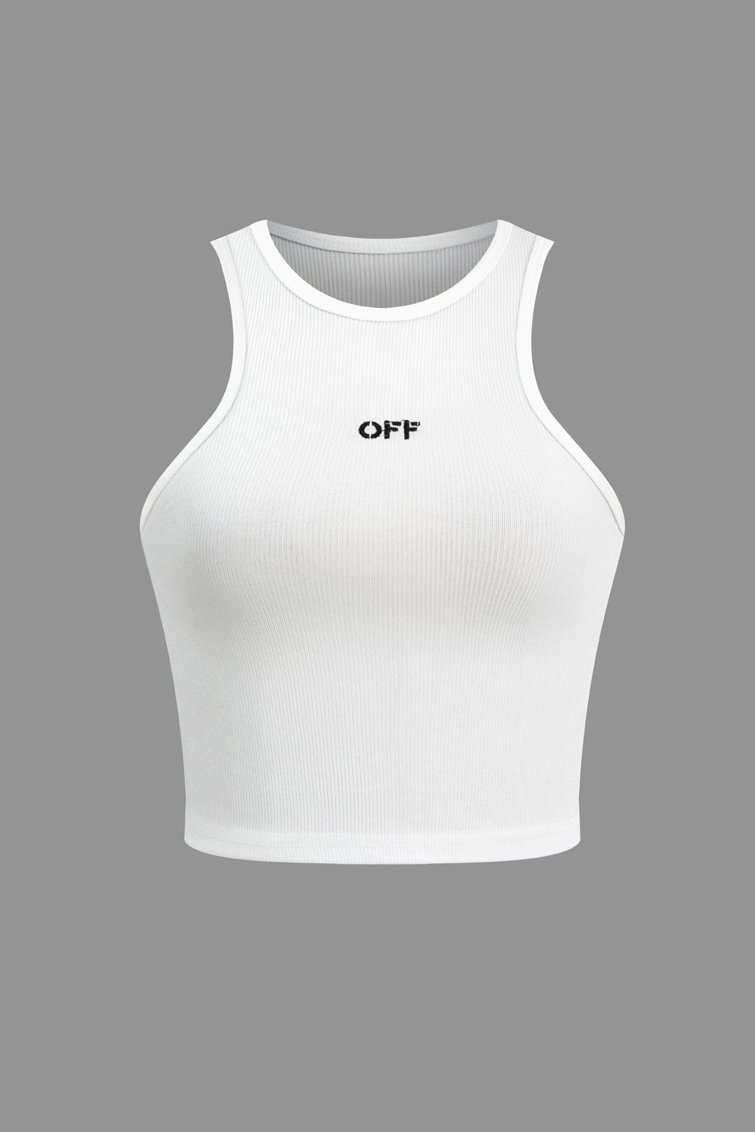 Top Crop Femme Manches Arrachées Col Montant Blanc - BerlinGlamour