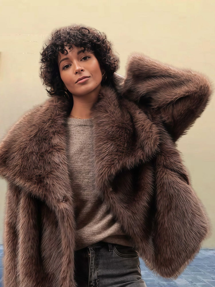 Manteau Femme Hiver Parka Longue Doublée Fourrure Synthétique