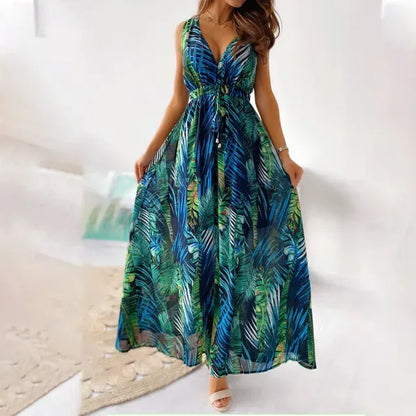 Robe Longue Femme à Fleurs Élégante Soirée