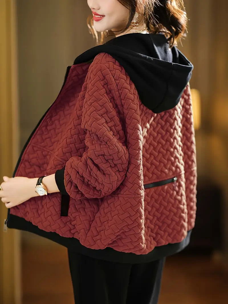 Veste Femme Capuche Douce et Chaude pour Hiver