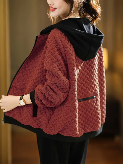 Veste Femme Capuche Douce et Chaude pour Hiver