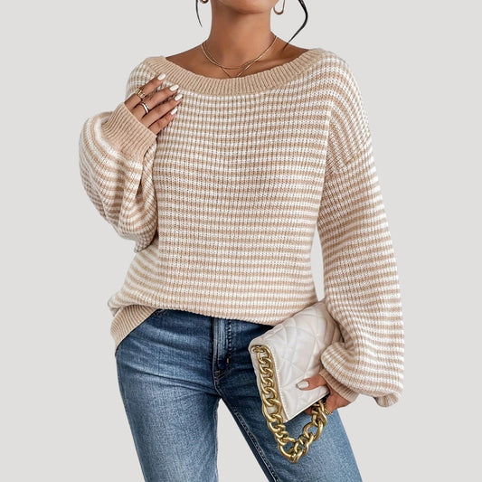 Pull Femme Rayé Doux et Décontracté - PanierRoyale
