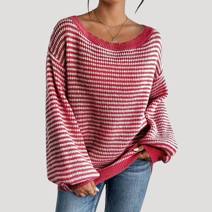 Pull Femme Rayé Doux et Décontracté