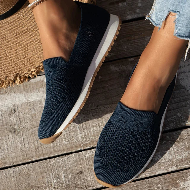Chaussures femme décontractées en dentelle beige élégantes