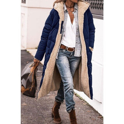 Manteau Femme Hiver Douillet - Parka Réversible avec Capuche et Manches Longues pour Femme - PanierRoyale