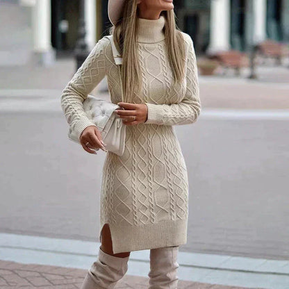 Robe Hiver Femme Chic - Robe Laine Douce et Élégante au Bureau