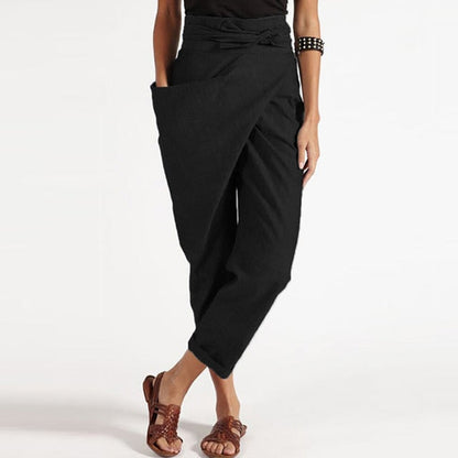 Pantalon Femme Taille Haute Élégant avec Poches - PanierRoyale