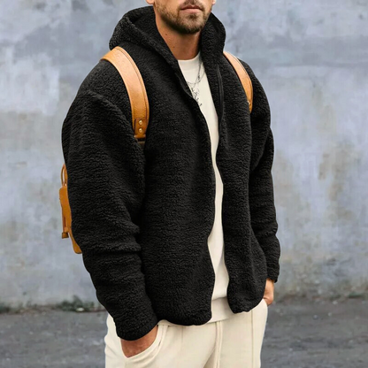 Veste Fleece Homme Élégante avec Capuche et Poches