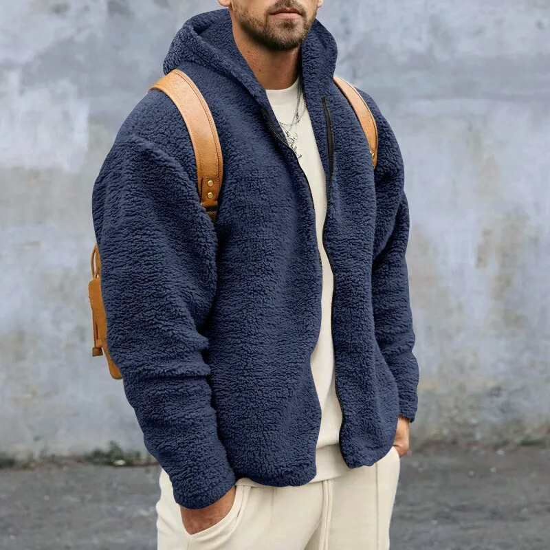 Veste Fleece Homme Élégante avec Capuche et Poches