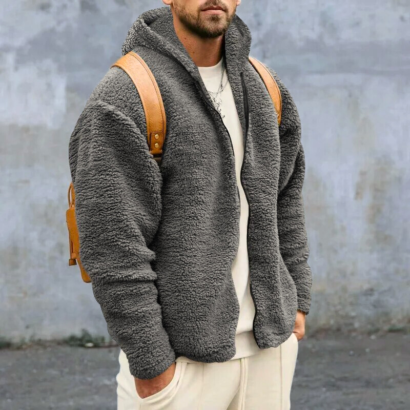 Veste Fleece Homme Élégante avec Capuche et Poches