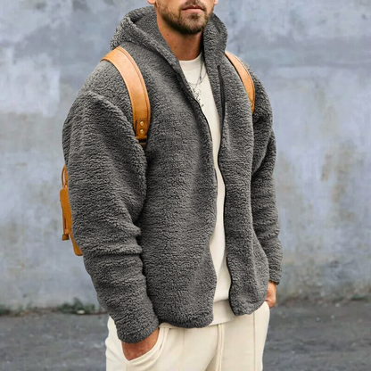 Veste Fleece Homme Élégante avec Capuche et Poches
