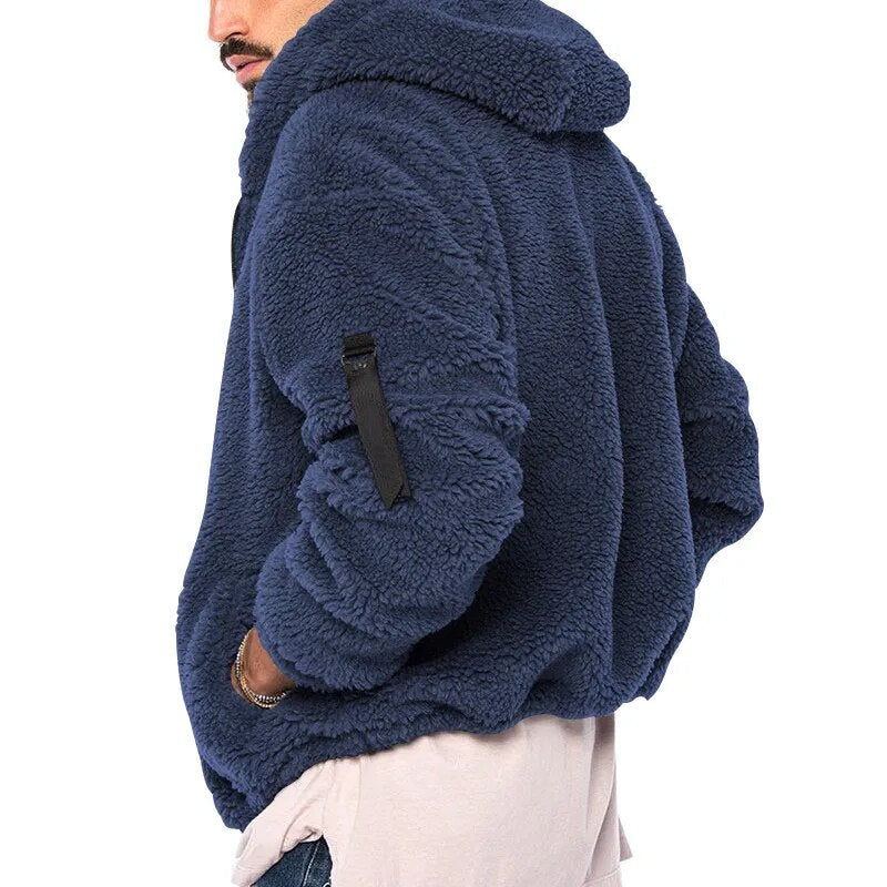 Veste Fleece Homme Élégante avec Capuche et Poches - PanierRoyale