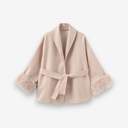 Manteau Femme Long Manches avec Coupe Droite Élégante
