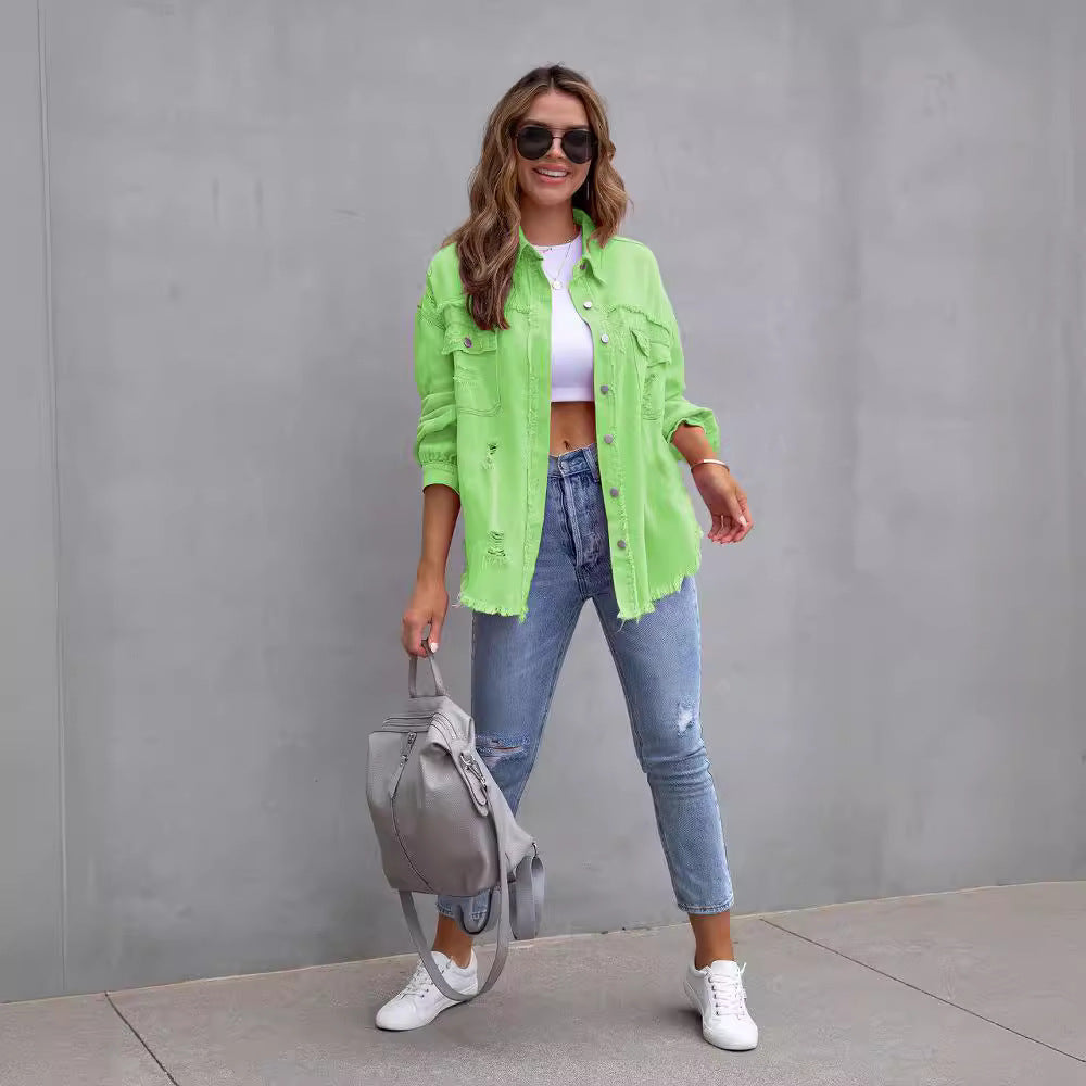 Veste Jean Déstructurée Femme Grande Taille