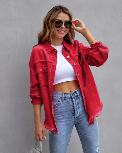Veste Jean Déstructurée Femme Grande Taille