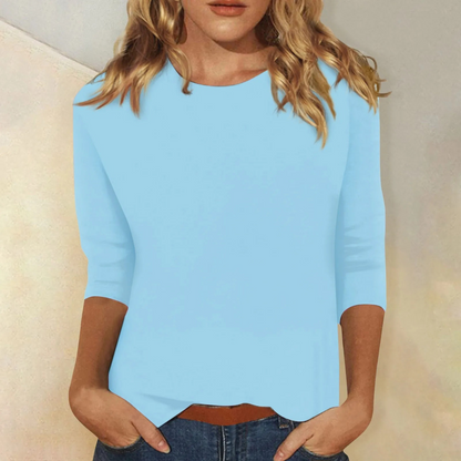 T-shirt Femme Manches Longues Col Rond Doux et Confortable