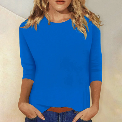 T-shirt Femme Manches Longues Col Rond Doux et Confortable