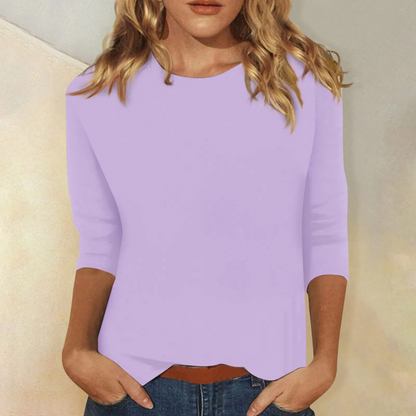 T-shirt Femme Manches Longues Col Rond Doux et Confortable