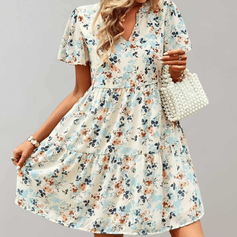 Robe Été Florale Légère pour Femme – Manches Volantes et Tissu Doux devient : Robe Été Légère Florale pour Femme avec Manches Volantes - PanierRoyale
