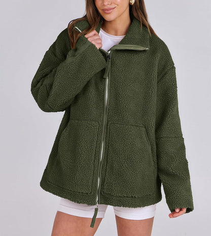 Veste en Peluche Douce pour Femmes à la Mode
