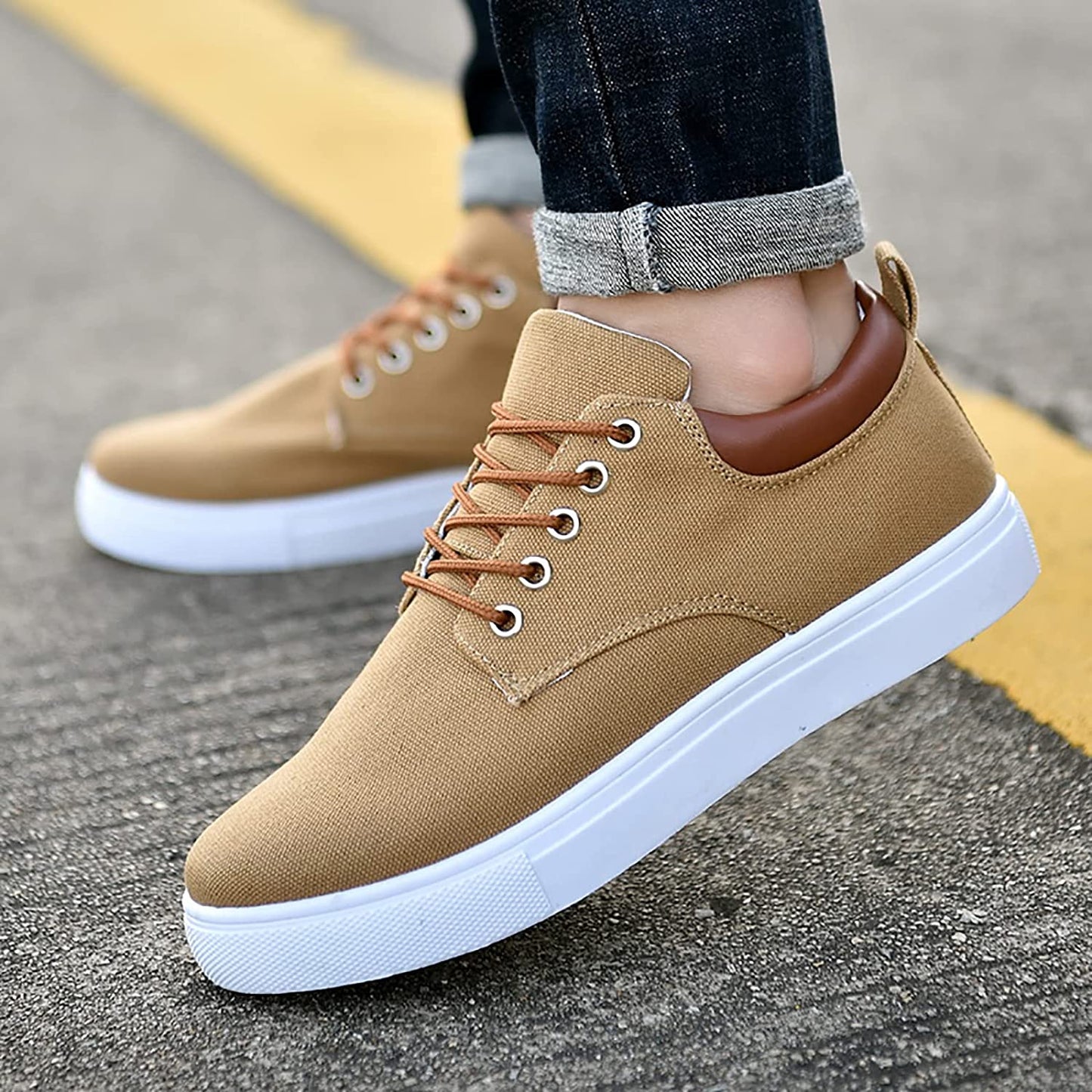Baskets Homme Décontractées Lacets Blancs