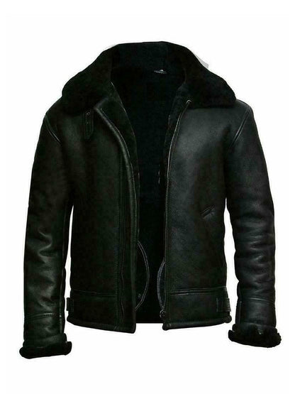 Blouson Cuir Homme Hiver Doublé Fourrure Chaude