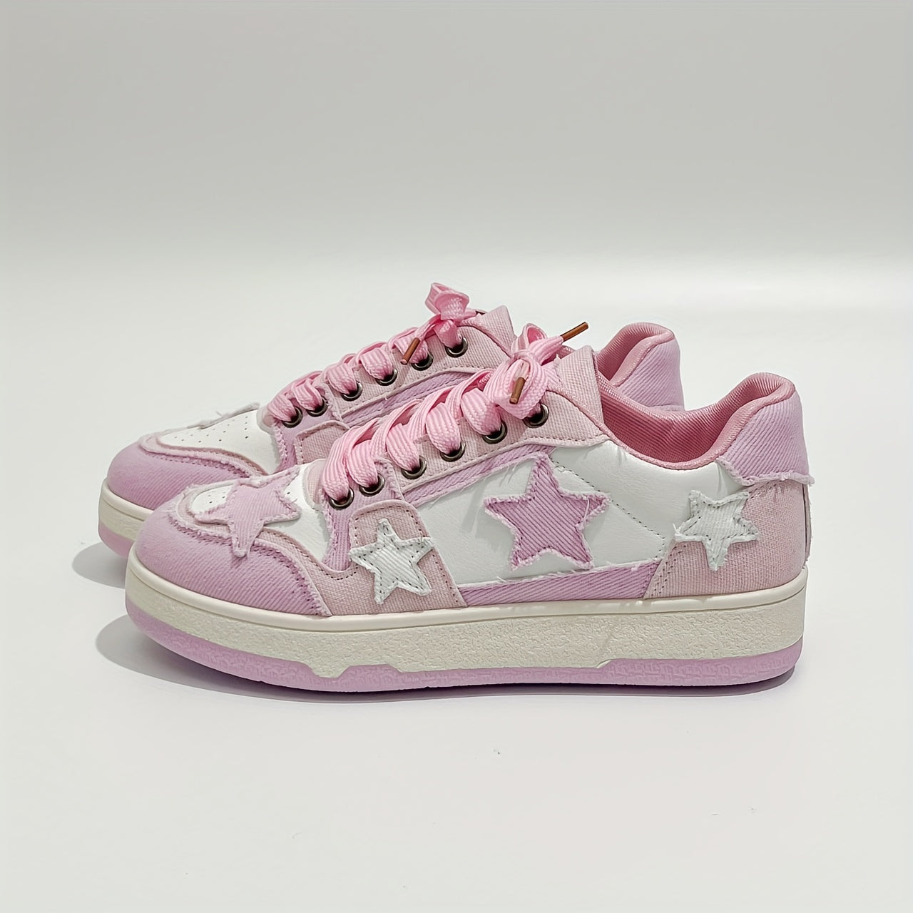 Basket femme décontractée en denim avec lacets et semelle antidérapante