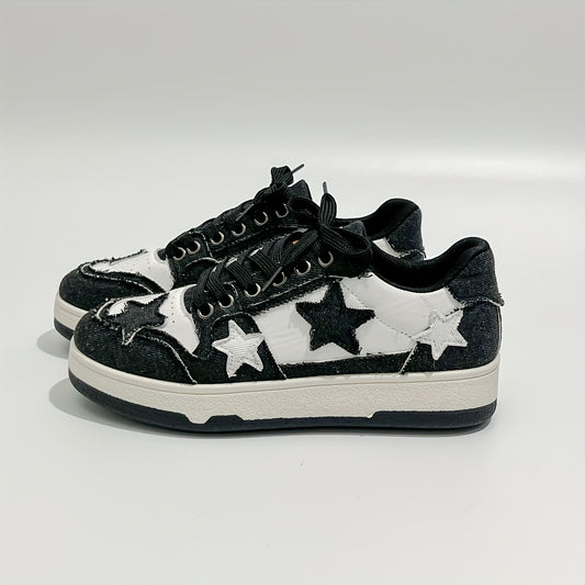 DenimStride™ – Basket Femme Chic en Jean à Lacets Antidérapante