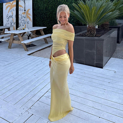 Robe de Soirée Longue en Dentelle Dos Nu Élégante - PanierRoyale