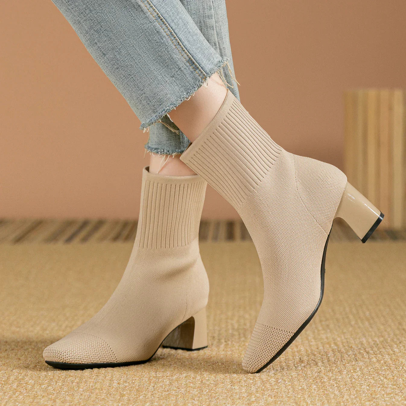Bottes Femme Chic - Chaussures Tricotées Confortables pour Femmes - PanierRoyale