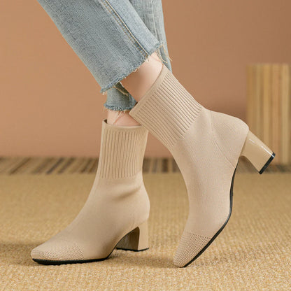Bottes Femme Chic - Chaussures Tricotées Confortables pour Femmes - PanierRoyale