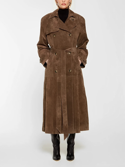Manteau Femme Long Élégant en Taille Cintrée - PanierRoyale