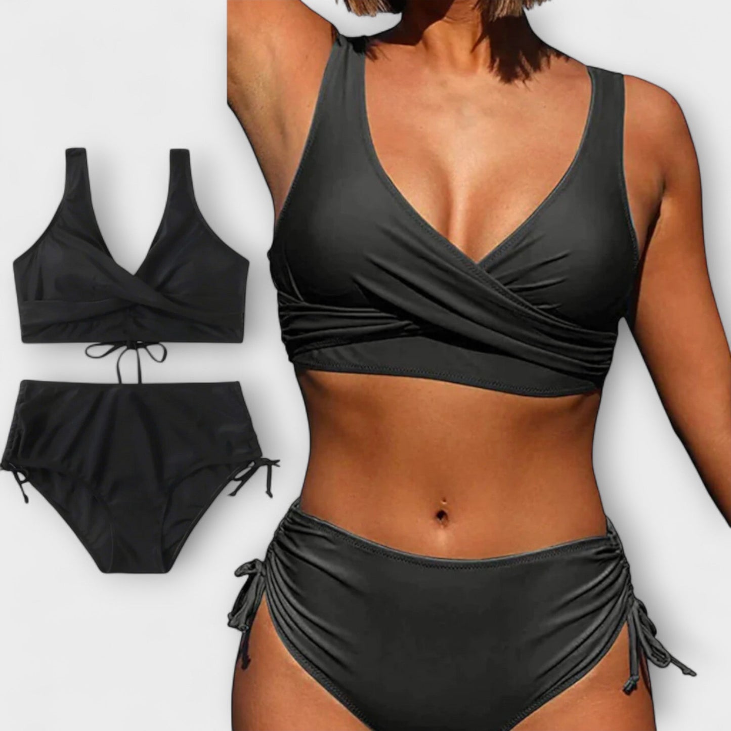 Ensemble Bikini Femme Taille Haute Style Élégant Plage