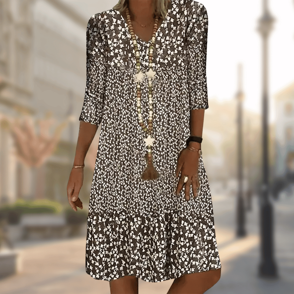 Robe Femme Élégante Midi Droite et Confortable