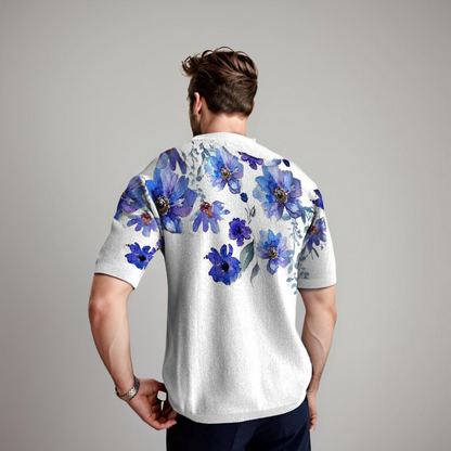 Chemise Homme Manches Courtes Fleurs Été