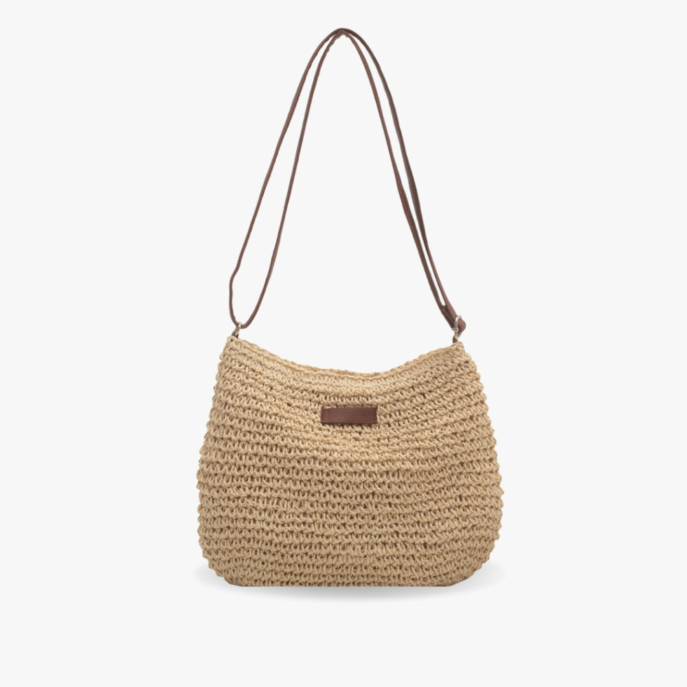 Sac à main Paille Tressée avec Bretelle en Cuir - PanierRoyale