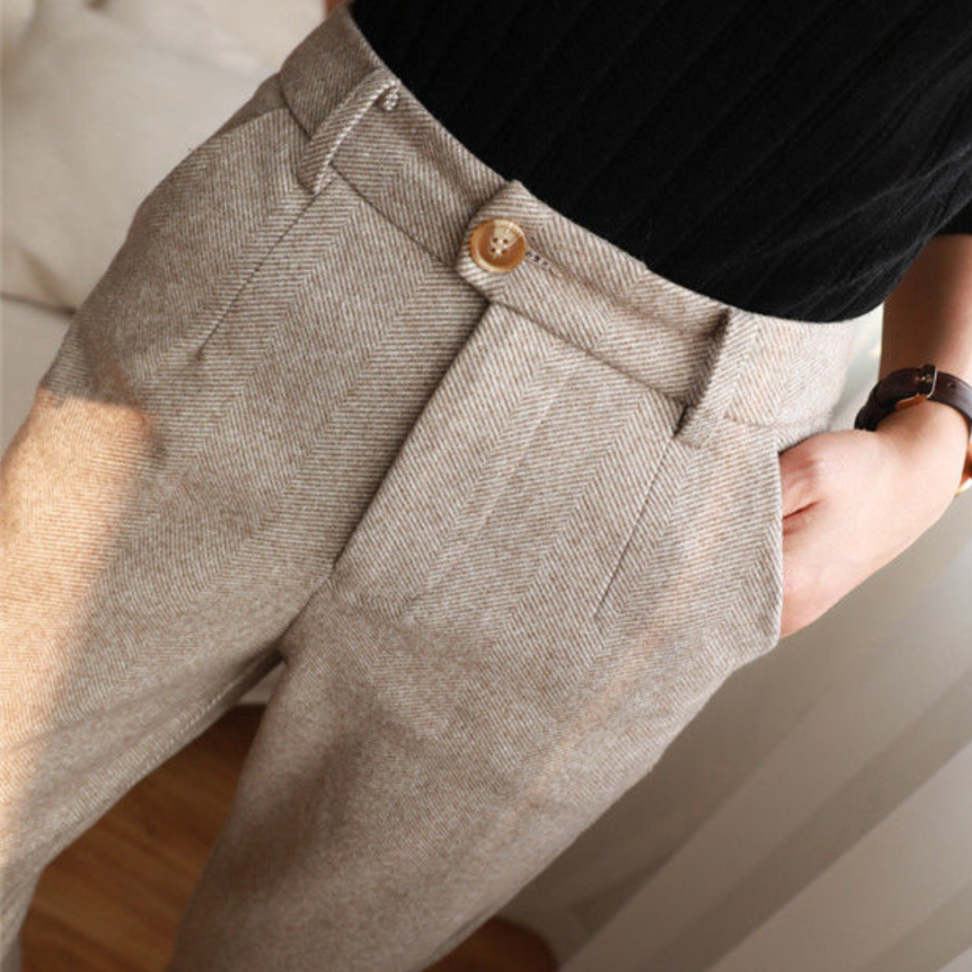 Pantalon Femme Élégant en Laine Chaude