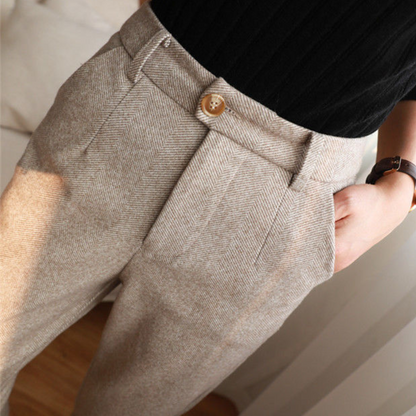 Pantalon Femme Élégant en Laine Chaude