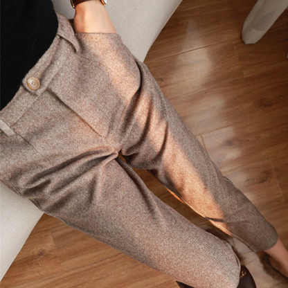 Pantalon Femme Élégant en Laine Chaude