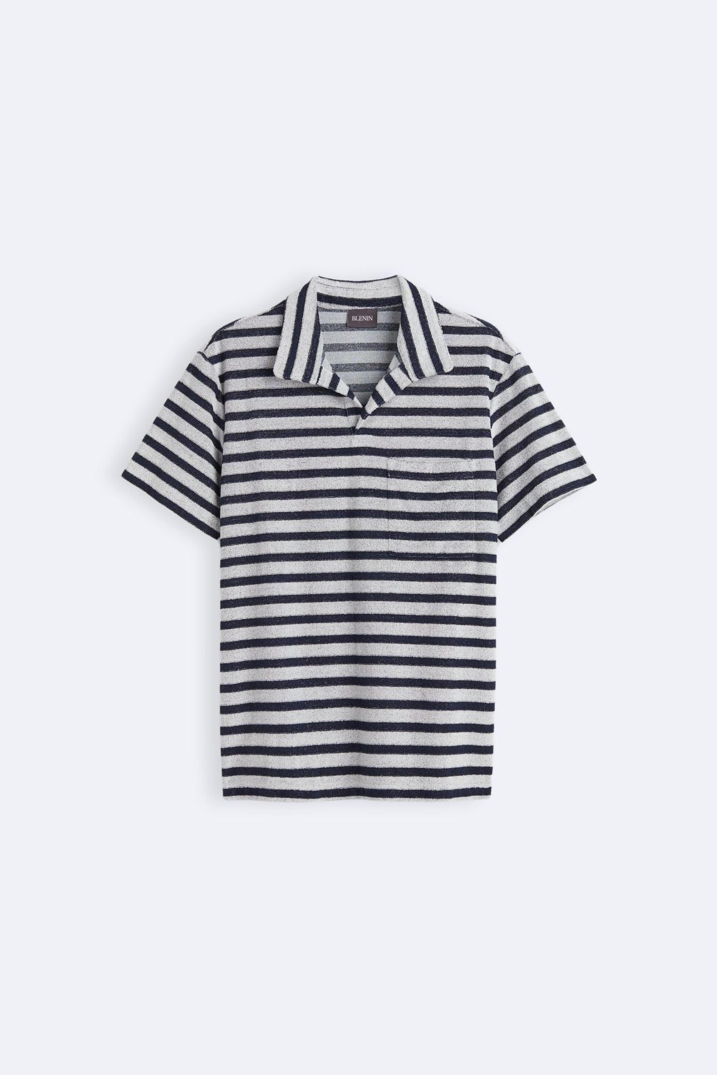 Chemise Polo Rayée Élégante Marino Moderne - BerlinGlamour