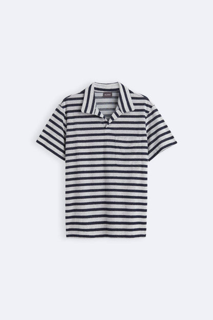 Chemise Polo Rayée Élégante Marino Moderne - BerlinGlamour