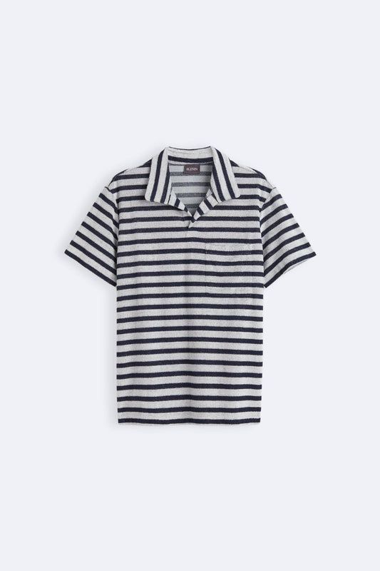 Chemise Polo Rayée Élégante Marino Moderne - BerlinGlamour